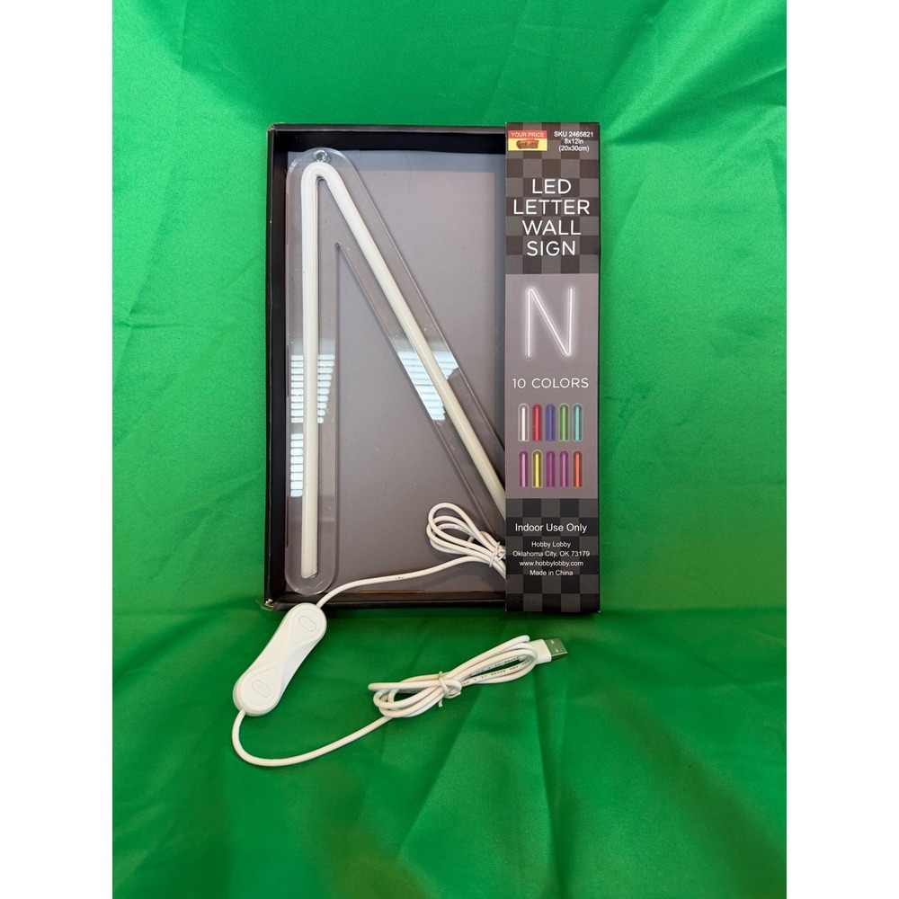 Hobby Lobby LED Letter Wall Sign N 10 Colors USB Powered 8x12 2465821